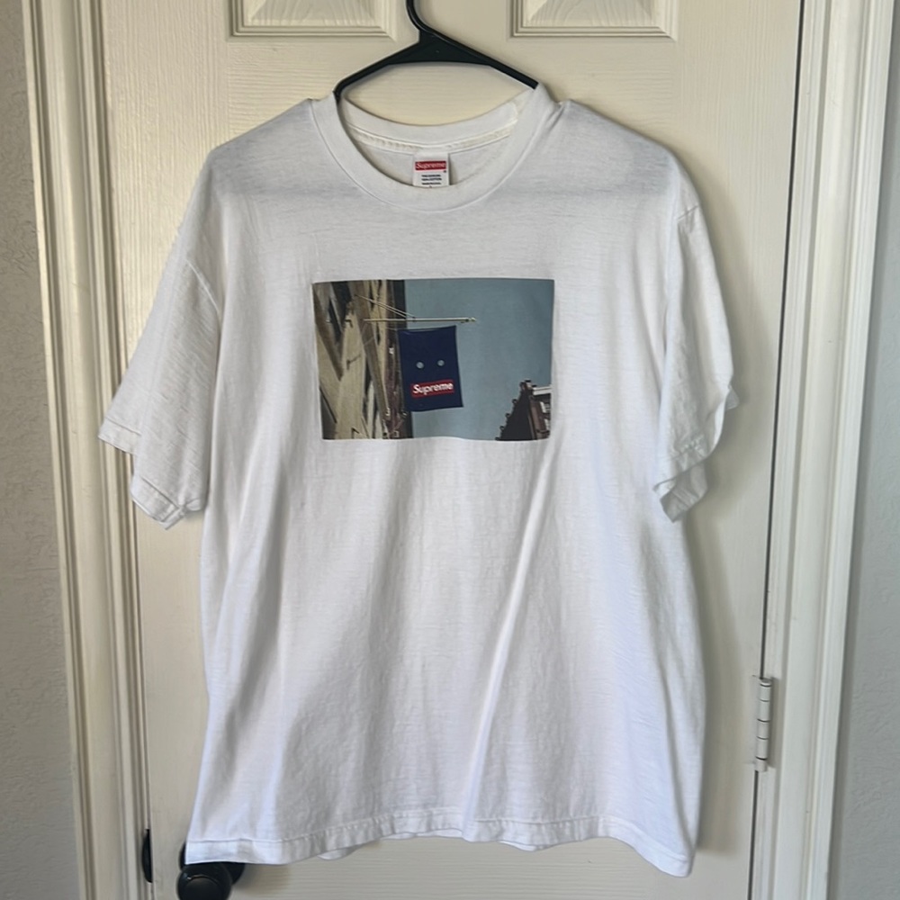 Supreme White Banner Tee